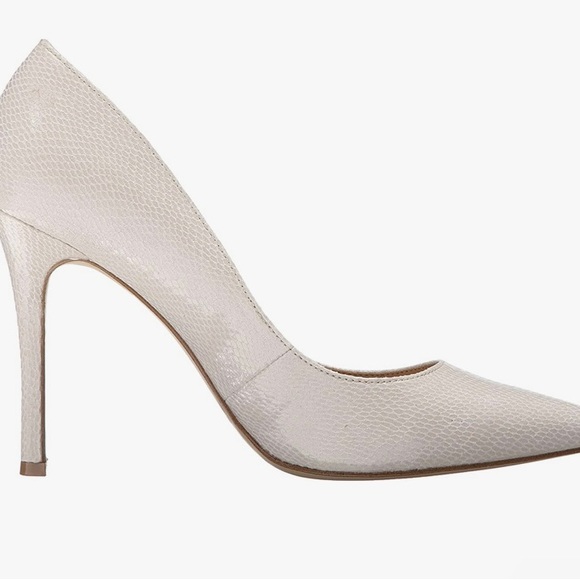 BCBGeneration White Smooth Snake Pumps - Picture 3 of 6